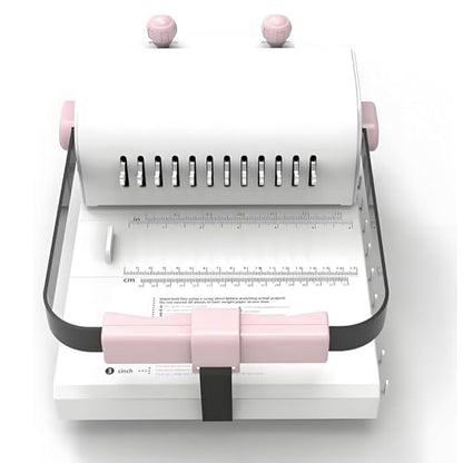 Electric Hole Puncher Double Coil Binding Machine with Ruler - Punches Up to 20 Sheets for Notebooks, DIY Projects, and Paper Crafting