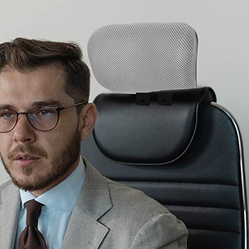 Tofficu Adjustable Office Chair Headrest with Breathable Mesh Cushion - size: Gray-clamp inner diameter 3 cm