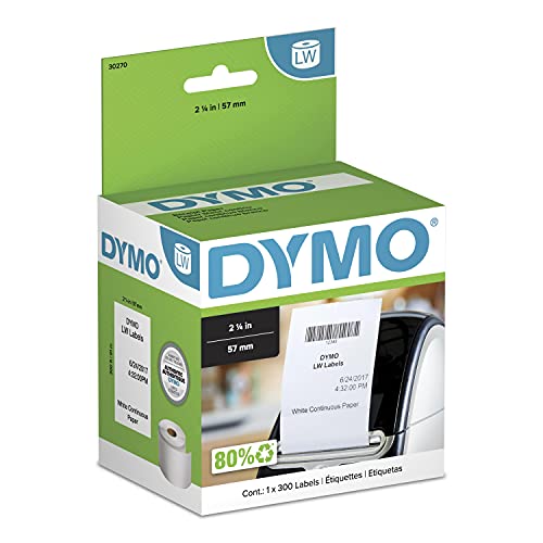 DYMO Authentic LW Continuous Labels, DYMO Labels for LabelWriter Label Printers, 2-1/4" x 300-Feet, 1 Roll - size: 1 roll