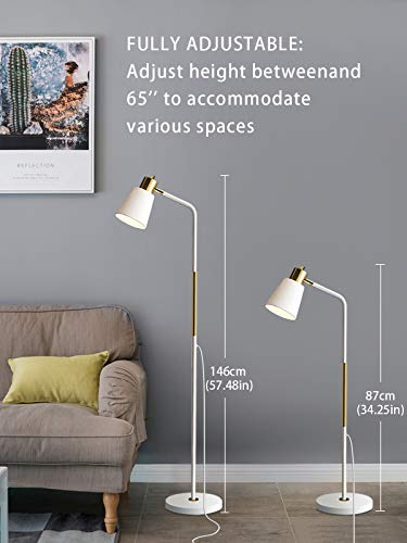 LALISU Floor Lamp Industrial Floor Lamps Reading Farmhouse Standing Lamp - color: White