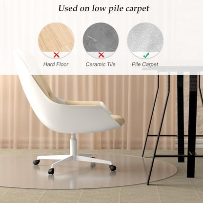 Non-Slip Office Chair Mat for Carpet, 35 x35Inches Clear Plastic Desk Mat for Rolling Chairs, Waterproof and Oil-Resistant, Anti-Fatigue Mat for Standing Desk - color: Carpet-round 36*36