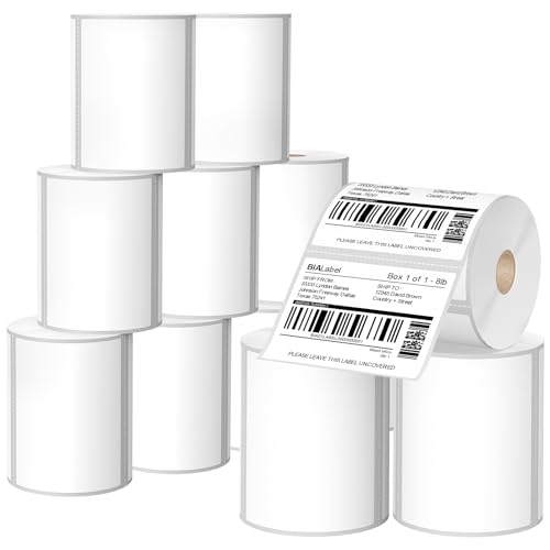4 x 3 Inch Direct Thermal Labels, 12 Rolls, 6,000 Labels | Compatible with Zebra, Rollo and Other Desktop Direct Thermal Printers, Permanent Adhesive, Easy-Tear Perforations - size: 4" x 3"