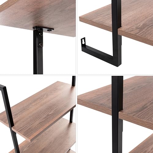 happimess Madera 3-Shelf Wall Mounted Bookcase 40.55", Brown/Black - color: Brown, size: 3-Tier 40.55"