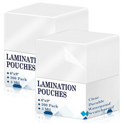 200 Pack 3 mil Lamination Pouches 5.5" x 8.5" Clear Half Page Laminating Pouches Photo Size Laminating Sheets Thermal Laminate Pouch for Menu Flashcards Sign Flyer Certificates - size: 5.5x8.5inch