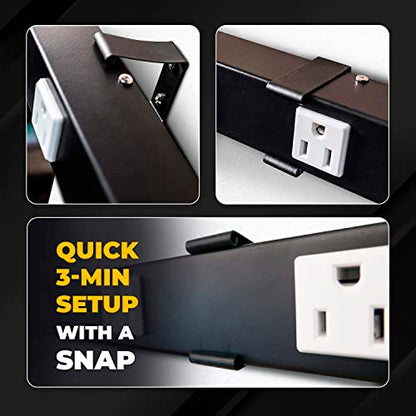 Heavy Duty Metal Power Strip Surge Protector Mounting Brackets, Compatible for All OPENTRON Models and Other Popular Brands