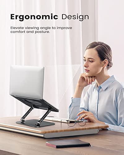 JOIOT Adjustable Aluminum Laptop Stand, Ergonomic Riser for 11-16" Laptops - color: Black