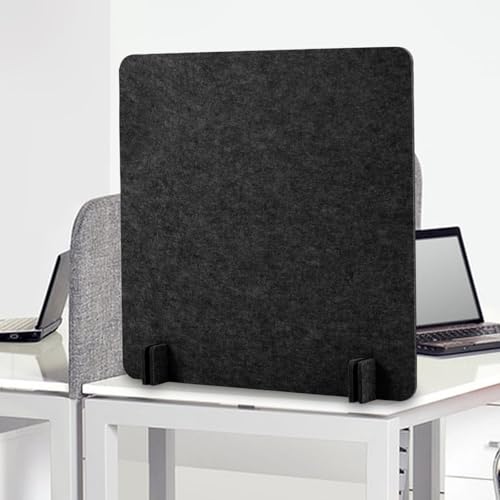Acoustic Desk Divider Stand Up Privacy Partition Soundproof Felt Screen Lightweight Design Suitable for, Square Black - color: Square Black