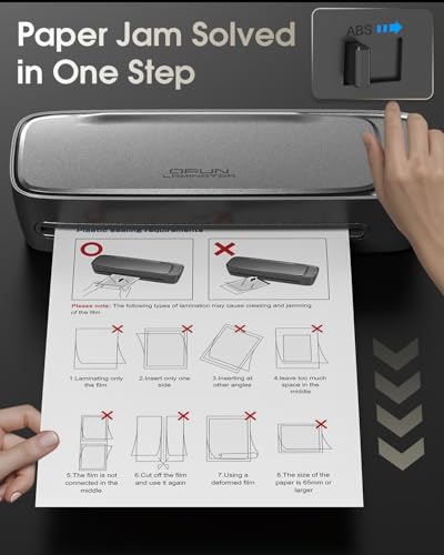 Qfun 11x17 Laminator Machine 13 Inch with 30 Laminating Sheets for Teachers - color: Gray