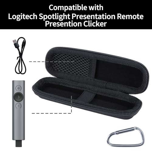 Case Compatible with Logitech Spotlight Presentation Remote | Lightweight Carry, Secure Storage, Convenient Zipper, Soft Interior - size: Spotlight