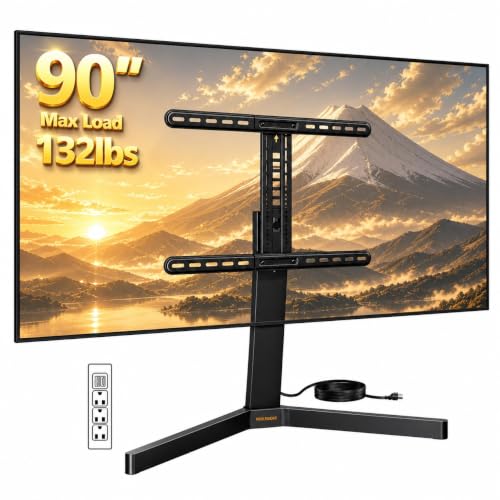 Perlegear Swivel TV Stand with Power Outlet for 42–90" TVs up to 132 lbs - size: 42-90 inch