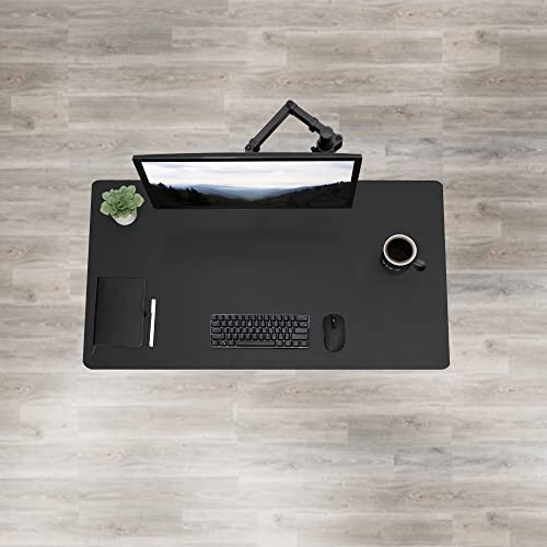 VIVO Manual Height Adjustable 43 x 24 inch Stand Up Desk, White Solid One-Piece Table Top, Black Frame, Standing Workstation with Foldable Handle, DESK-KIT-MB4W - color: White Top / Black Frame, size: 43" x 24"