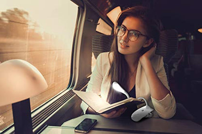 Clip-On LED Reading Light – Rechargeable & Flexible Neck Book Lamp with Adjustable Brightness – Perfect for Bedtime Reading & Travel