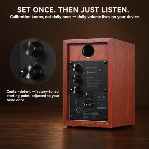 Sanyun SW203 3" 2-Way Active Bookshelf Speakers for Desktop Computer PC - color: Red