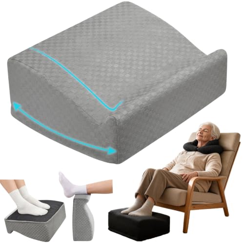 Foot Rest Under Desk with Rocking Base | Gray Checkered Pattern | Washable velvet cover | 15° tilt + rocking base | 2 heights: 6.1"/7.3" | Non-slip | Office, gaming, home - color: Gray Checkered Pattern, size: 12.6" L x 15" W x 6.1"