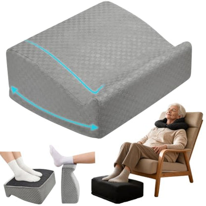 Foot Rest Under Desk with Rocking Base | Gray Checkered Pattern | Washable velvet cover | 15° tilt + rocking base | 2 heights: 6.1"/7.3" | Non-slip | Office, gaming, home - color: Gray Checkered Pattern, size: 12.6" L x 15" W x 6.1"