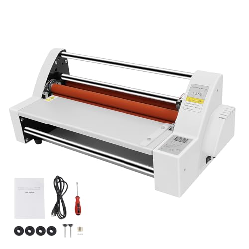 Hot Cold Roll Laminator, 110V 13" V350 Laminator Digital Display Single&Dual Sided Laminating Machine for Photo & Document Lamination, 0-180℃ Temperature Control