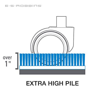 ES Robbins Everlife Extra High Pile Chair Mat, 45"x53", Clear