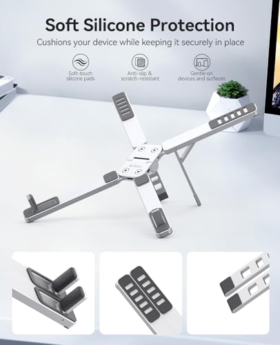 ORICO Portable Laptop Stand for Travel & Desk, Foldable 3-in-1 PN1, Silver - color: Silver