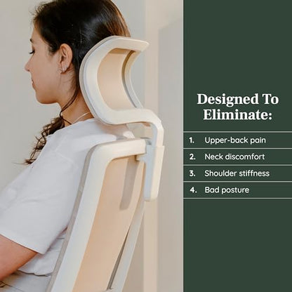 Branch Adjustable Ergonomic Headrest Attachment | Only Compatible with The Ergonomic Chair, Adjustable Height for Personalized Neck and Head Support, Poppy - color: Poppy