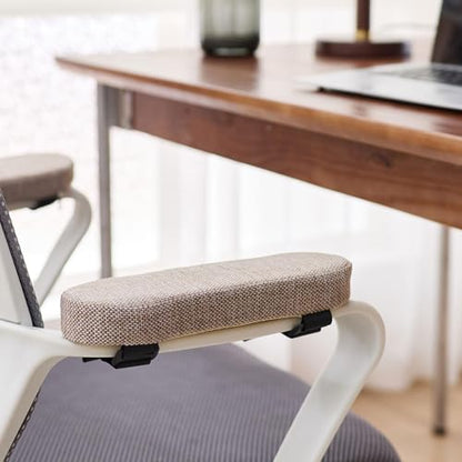 Office Chair Armrest Pad Elbow Cushion Thick Removable Cover Desk Chair Armrest Cushion Arm Padding for Recliners Sofa Home, Khaki - color: Khaki