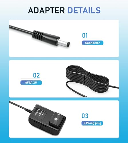 AC/DC Adapter Compatible with Plustek OpticFilm 135 120 Slide and Film, SmartOffice PS288, PS30D Duplex, MobileOffice D428 D430 D430-G High Speed Document Scanner Power Supply Charger