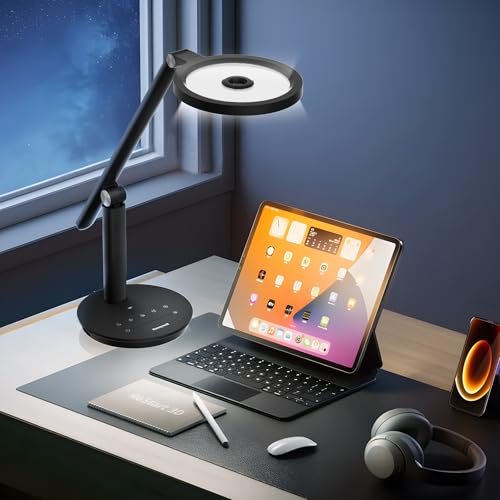 Honeywell H6 Desk Lamp for Home Office, Dimmable Reading Table Light, Black - color: Black