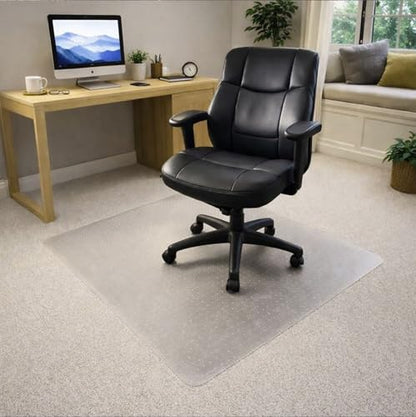 Marvelux Office Chair Mat for Low Pile Carpets 36" x 48”, Clear Vinyl Protector Mat for Under Desks, Rectangular PVC Carpeted Floor Mat for Gaming Chairs and Computer Desks - size: 36" x 48" - Rolled