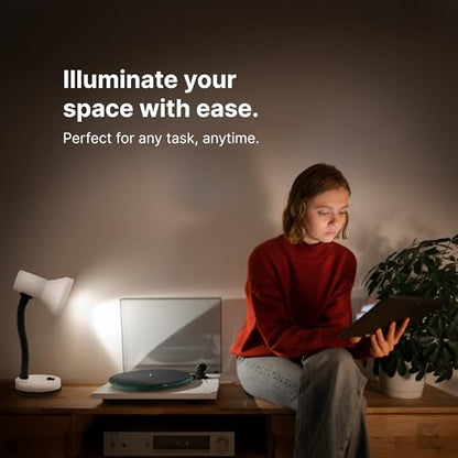 Xtricity LED Desk Light, 360° Adjustable Gooseneck, (White Finish) - color: Round Base (White), size: 1 Pack