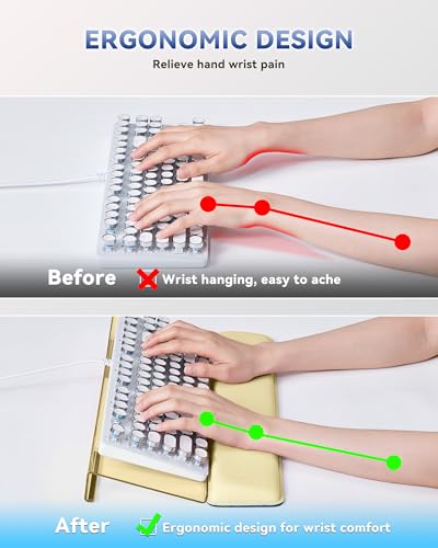 Laborio Computer Keyboard Wrist Rest, Keyboard Riser Stand for Desk(Beige) - color: Beige