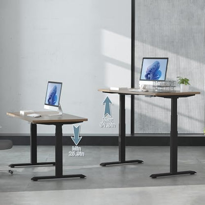 Fromann Dual Motor Electric Standing Desk Frame 3 Tier Legs Height Adjustable Handset with USB A+ C Ports Sit Stand up Desk Base for Home and Office (Black) - color: Black