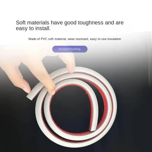 15mm 3M Invisible Adhesive Cable Raceway - Anti-Step Cord Protector Soft Wire Cover with Cap for Wall Home Office Use