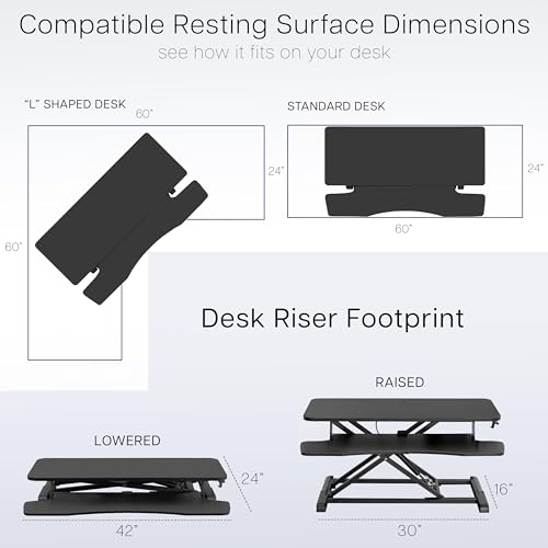 VIVO Black 42 in Standing Desk Converter, DESK-V042KB - color: Black, size: 42"
