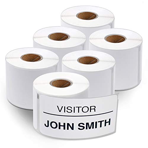 Replacement for DYMO 30857 (6 Rolls, 1500 Labels) 2 1/4" x 4" | Direct Thermal Name Badge Labels - Compatible with DYMO LabelWriter 450, 450 Turbo, 4XL (Not 550, 5XL) - Aegis Adhesives - size: 2-1/4" X 4" - 30857