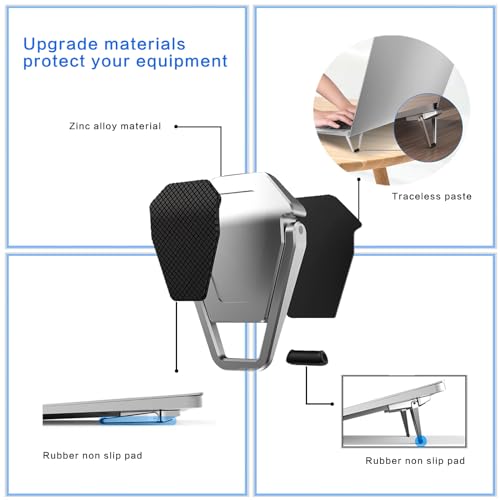 Laptop Stand Portable,Mini Invisible Laptop keyboard Riser for 12-20"Laptop - color: Silver-4