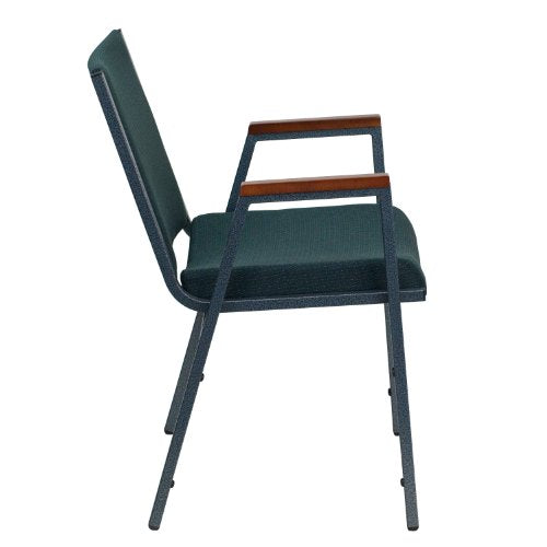 Flash Furniture Hercules Fabric Stack Chair with Arms, Green, 4-Pack - color: Green Patterned Fabric, size: Set of 4