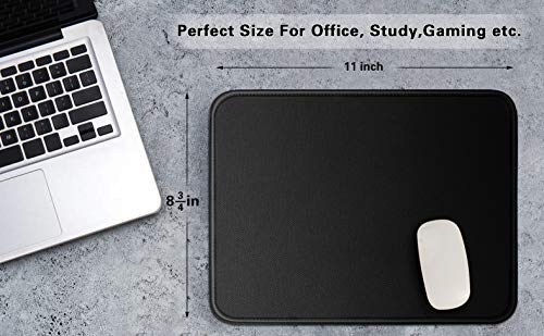 Mouse Pad Bundle Stitched Edges Premium Waterproof Gaming Mouse Mat Pad, Extends Battery Life Non-Slip Rubber Base Thick Black Mousepad for Laptop Computer & PC, 11 x 8.7 inch, Black-Pack of 6 - color: Black - Standard - 6 Packs