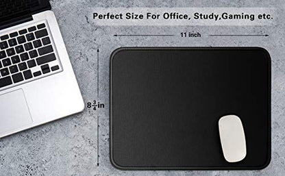 Mouse Pad Bundle Stitched Edges Premium Waterproof Gaming Mouse Mat Pad, Extends Battery Life Non-Slip Rubber Base Thick Black Mousepad for Laptop Computer & PC, 11 x 8.7 inch, Black-Pack of 6 - color: Black - Standard - 6 Packs