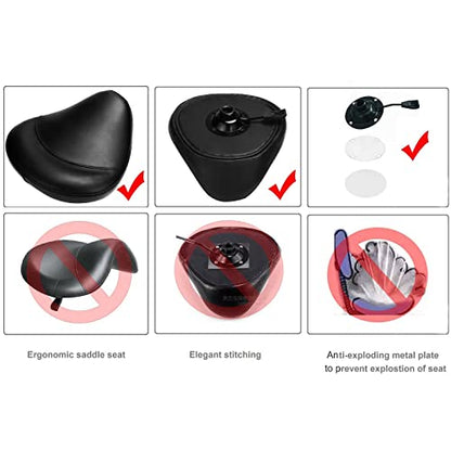 Kaleurrier Saddle Stool with Back Support: Rolling Saddle Chair with Wheels - color: Black, size: With Back