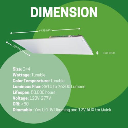 E2 LIGHTING 4 Pack, 2x4 LED Flat Panel Light, Emergency Battery Backup - color: 4 pack w Battery