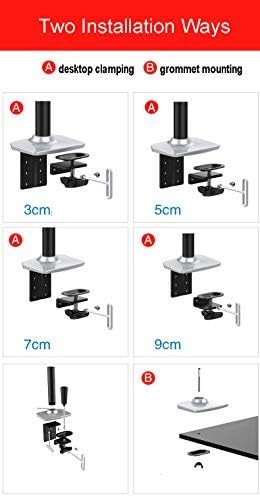 XSJ8013C Aluminum Alloy Ultra Long Arm LED LCD Monitor Holder Table Clamping Full Motion Monitor Mount Support (Black) - color: Black