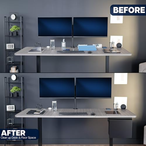 VIVO Black Under Desk Filing Cabinet, MOUNT-FCD1S-B - style: Under Desk Mount