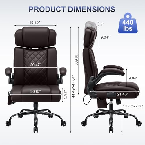 HOFFREE Comfy Computer Chair with Adjustable Lumbar Support (Coffee) - color: Coffee