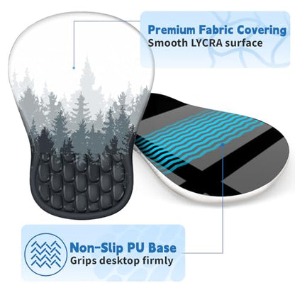 YIWEI Ergonomic Mouse Pad with Wrist Rest for Carpal Tunnel Pain Relief - color: Forest-2