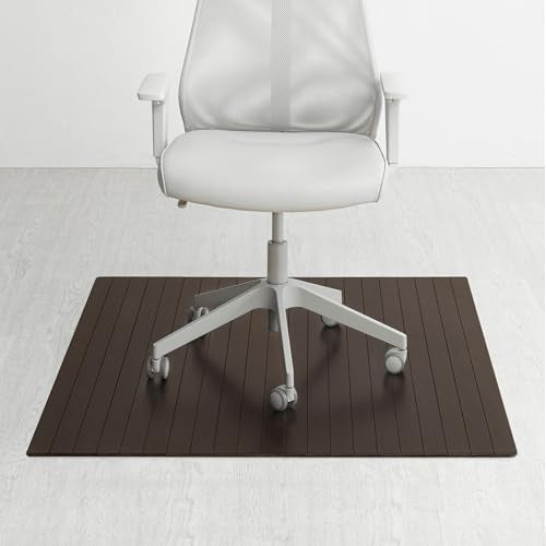Anji Mountain 72" x 48" Bamboo Office Chair Mat for Carpet & Hardwood Floor - color: Espresso, size: 72" x 48", style: Without Lip