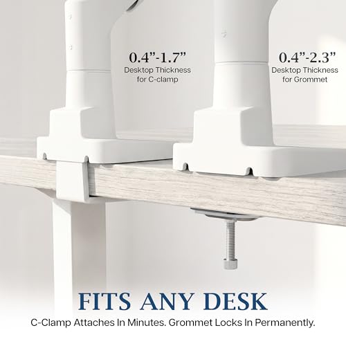 VIVO PRO Heavy Duty, Premium Ultra-Wide Monitor Tension Arm, Up to 57 inch Screens, Holds 59.4 lbs, Desk Mount Monitor Stand for Ultrawides, White, PRO-ST157W - color: White