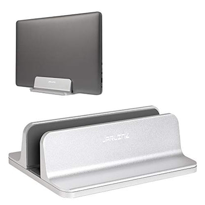 JARLINK Vertical Laptop Stand, Adjustable Aluminum Desktop Holder, Silver - color: Silver, size: 1-slot