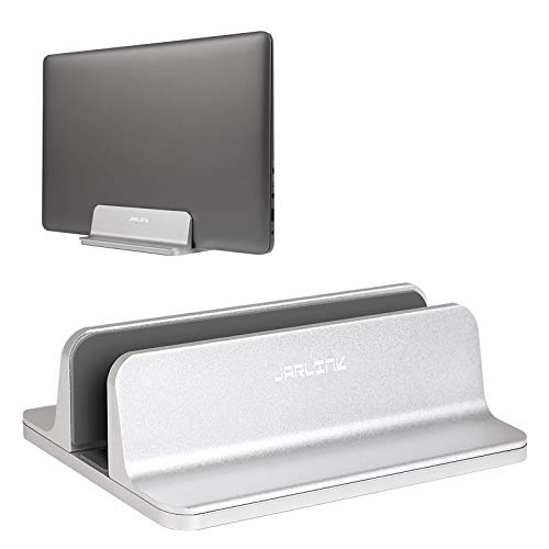 JARLINK Vertical Laptop Stand, Adjustable Aluminum Desktop Holder, Silver - color: Silver, size: 1-slot
