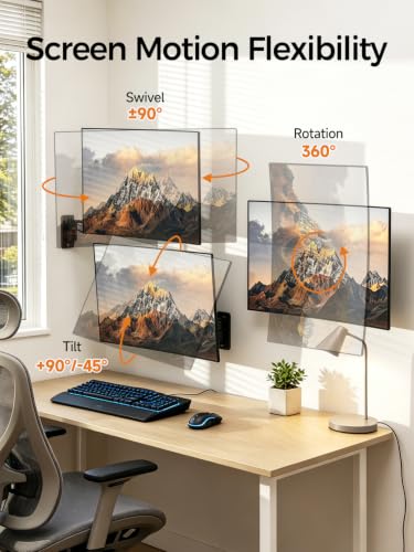 suptek Single Long Arm Monitor Wall Mount for 17 to 35 Inch Screens, Gas Spring Monitor Arm Wall Mount Holds Up to 11KG/24lbs, Full Motion Adjustable,VESA Mount 75x75/100x100mm(WMX3)