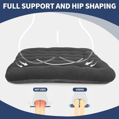 BUYUE Good Support Office Chair Cushion Padded, Soft Velvet Comfortable Non-Slip Seat Cushion for Computer Desk Kitchen Chair (1 Count, Gray) - color: Dark Gray