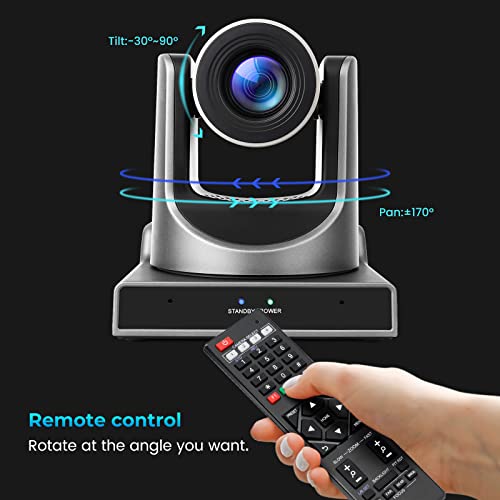 PTZ Camera 30X Optical Zoom 1080P 60fps for Church Live Streaming, AI Tracking POE PTZ Camera with USB3.0 3G-SDI HDMI LAN Simultaneous Output for Church Conferences & Teaching - size: 30X-SDI-Black